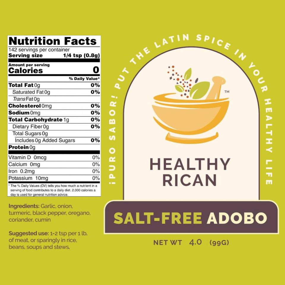 Healthy Rican Salt-Free Adobo, Sazon, Sofrito Seasoning Mix Bundle Non-Gmo, No Msg, No Preservatives, Gluten-Free, Keto, Whole30, Diabetic Friendly (Sf Variety Bundle)