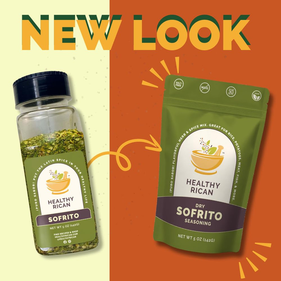 Healthy Rican Sofrito Spice Herb Seasoning Mixes Non Gmo No Msg Preservatives Artificial Flavors No Red 40 Gluten Free Diabetes Low Sodium Keto Friendly Whole 30 Approved (Sofrito Large)