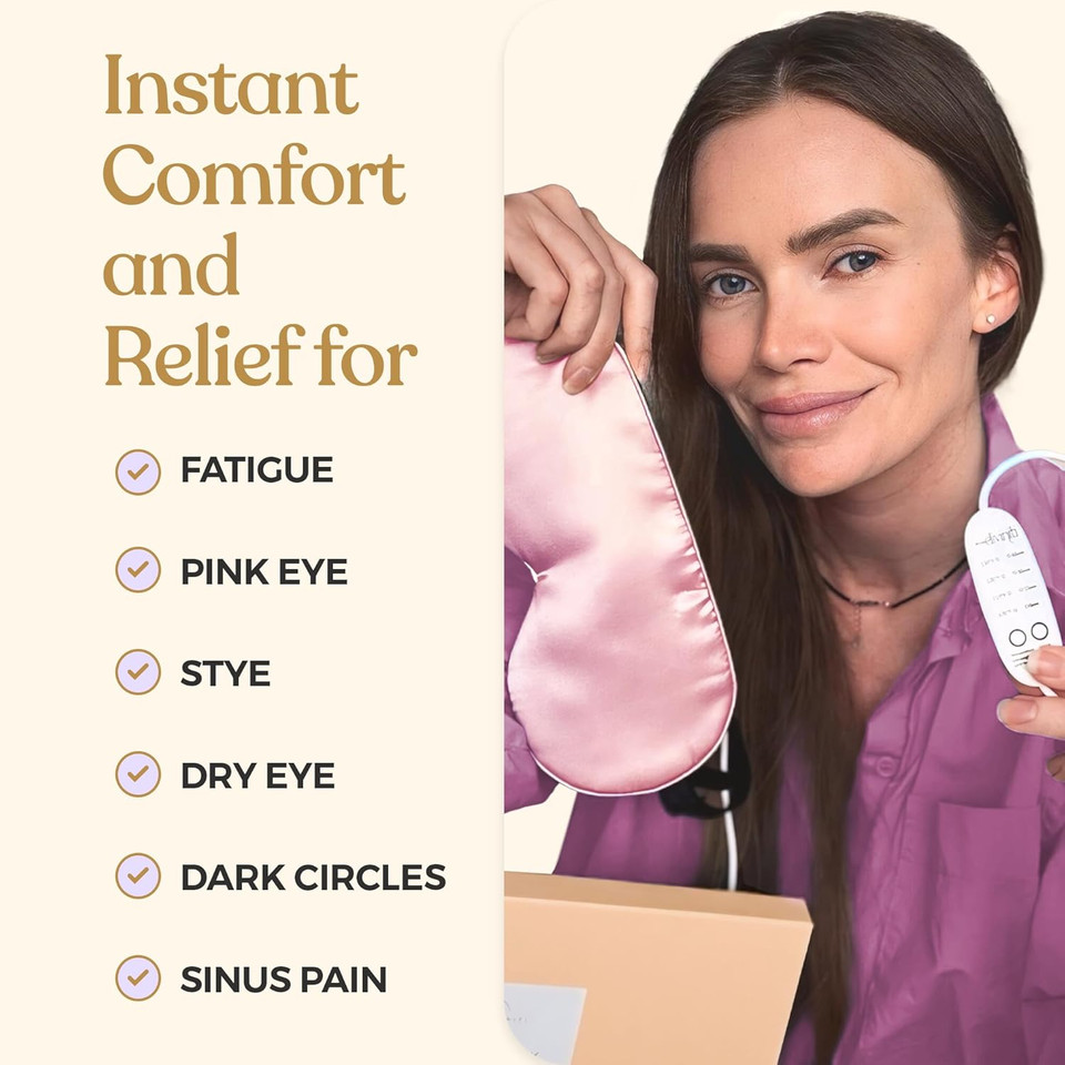 Heated Eye Mask For Dry Eye Relief - Stye Eye Treatment, Sinus Eyemask, Electric Eye Mask For Dry Eyes Moist Heat, Dry Eye Masks With Moist Heat Warming Compress Eye Mask - Warm Compress - Diviniti