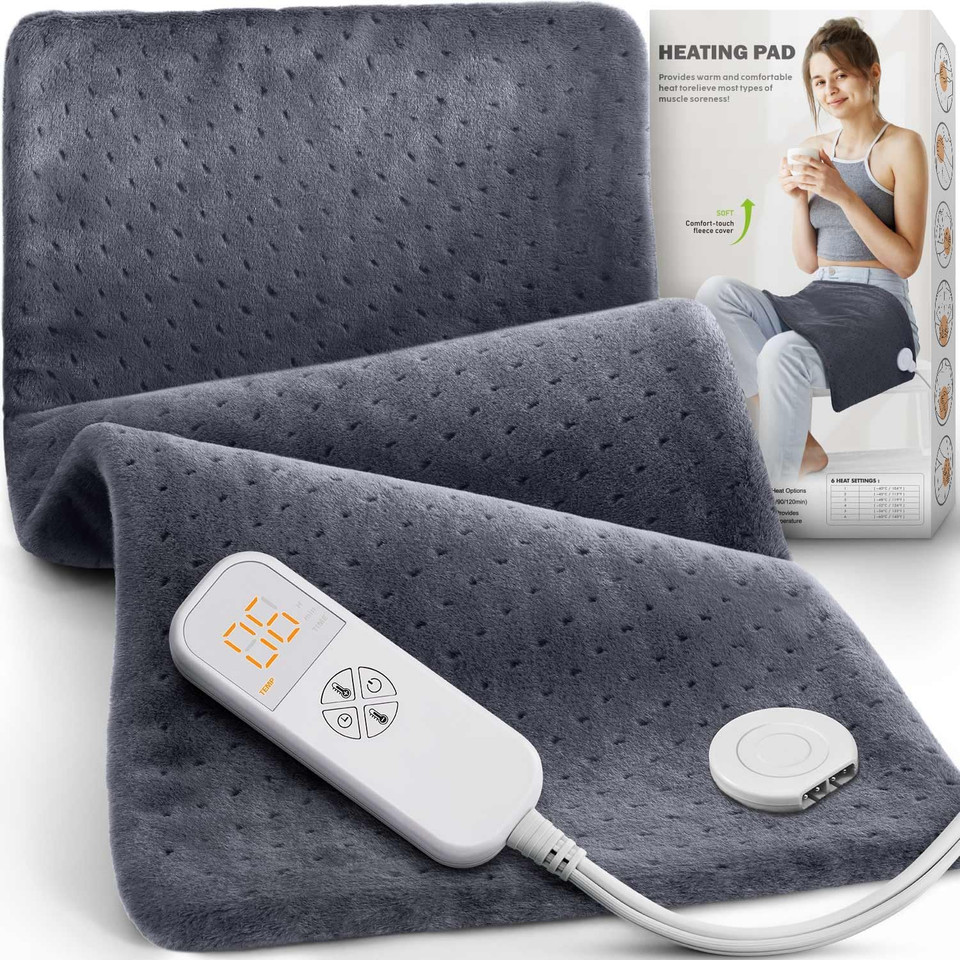 Heating Pad For Back Pain & Cramps, 24"X 20" Electric Heating Pad For Shoulder, Neck, Cramp, Menstrual Pain, Christmas Gifts For Women Men Mom Dad, Auto-Off, Machine Washable, Moist/Dry Heat Pad,Green