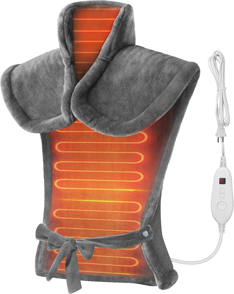 Heating Pad For Neck And Shoulders And Back, Snailax Heated Pad For Back Pain Relief, Fsa Hsa Eligible Gifts For Dad Men Mom Women, Extra Large Heat Pad, Machine Washable Father Husband Gift