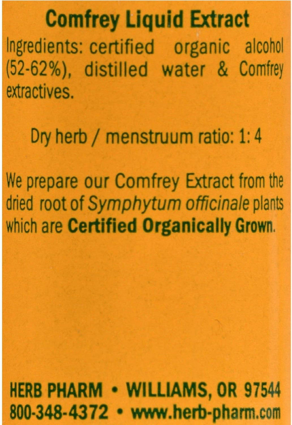 Herb Pharm Certified Organic Comfrey Liquid Extract - 1 Ounce (Dcomf0)