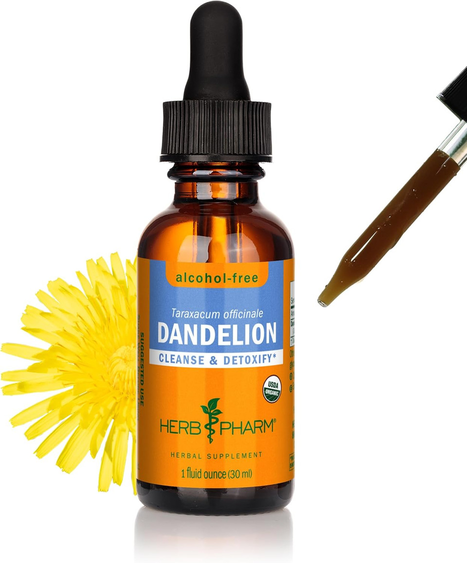Herb Pharm Certified Organic Dandelion Liquid Extract For Cleansing And Detoxification, Alcohol-Free Glycerite, 1 Fl Oz