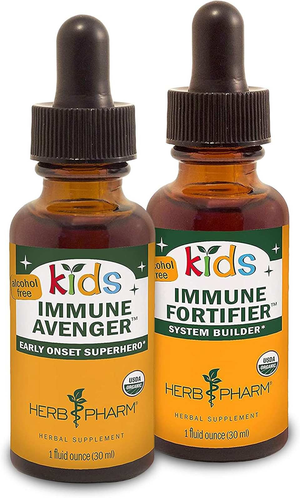 Herb Pharm Kids Alcohol-Free Immune Fortifier, 1 Oz And Kids Alcohol-Free Immune Avenger, 1 Oz Herbal Gift Set