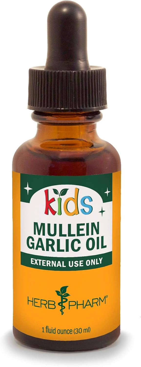 Herb Pharm Kids Mullein Garlic Oil And Boiron Coldcalm Baby Drops For Cold Symptoms Relief, 1 Fl Oz And 30 Count