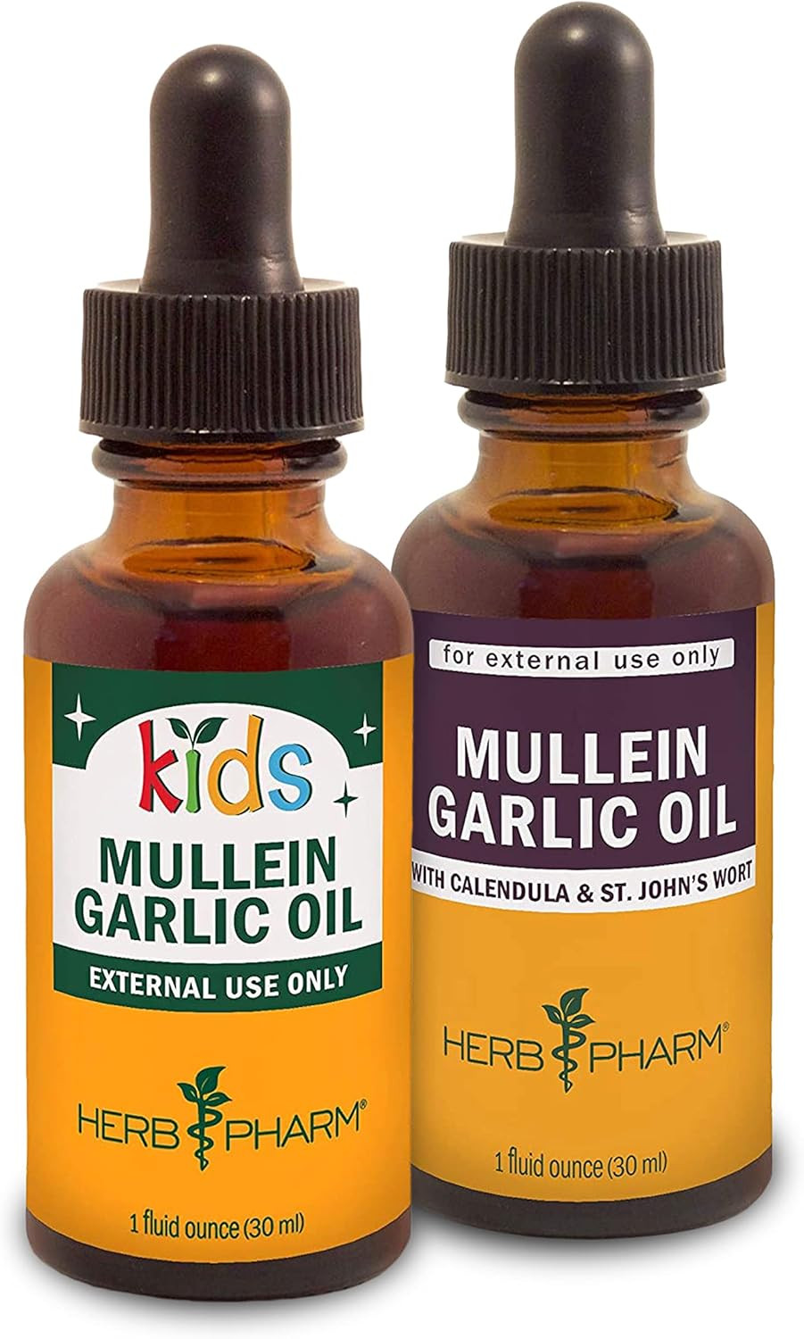 Herb Pharm Mullein Garlic Oil, 1 Oz And Kids Mullein Garlic Oil, 1 Oz Herbal Gift Set
