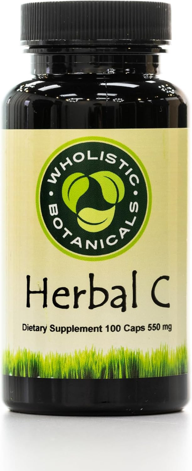 Herbal C Capsule  Vitamin C Supplements  Antioxidant And Immune System Booster, Adrenal Glands And Digestion Support  100 Ct