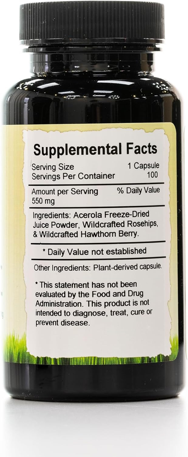 Herbal C Capsule  Vitamin C Supplements  Antioxidant And Immune System Booster, Adrenal Glands And Digestion Support  100 Ct