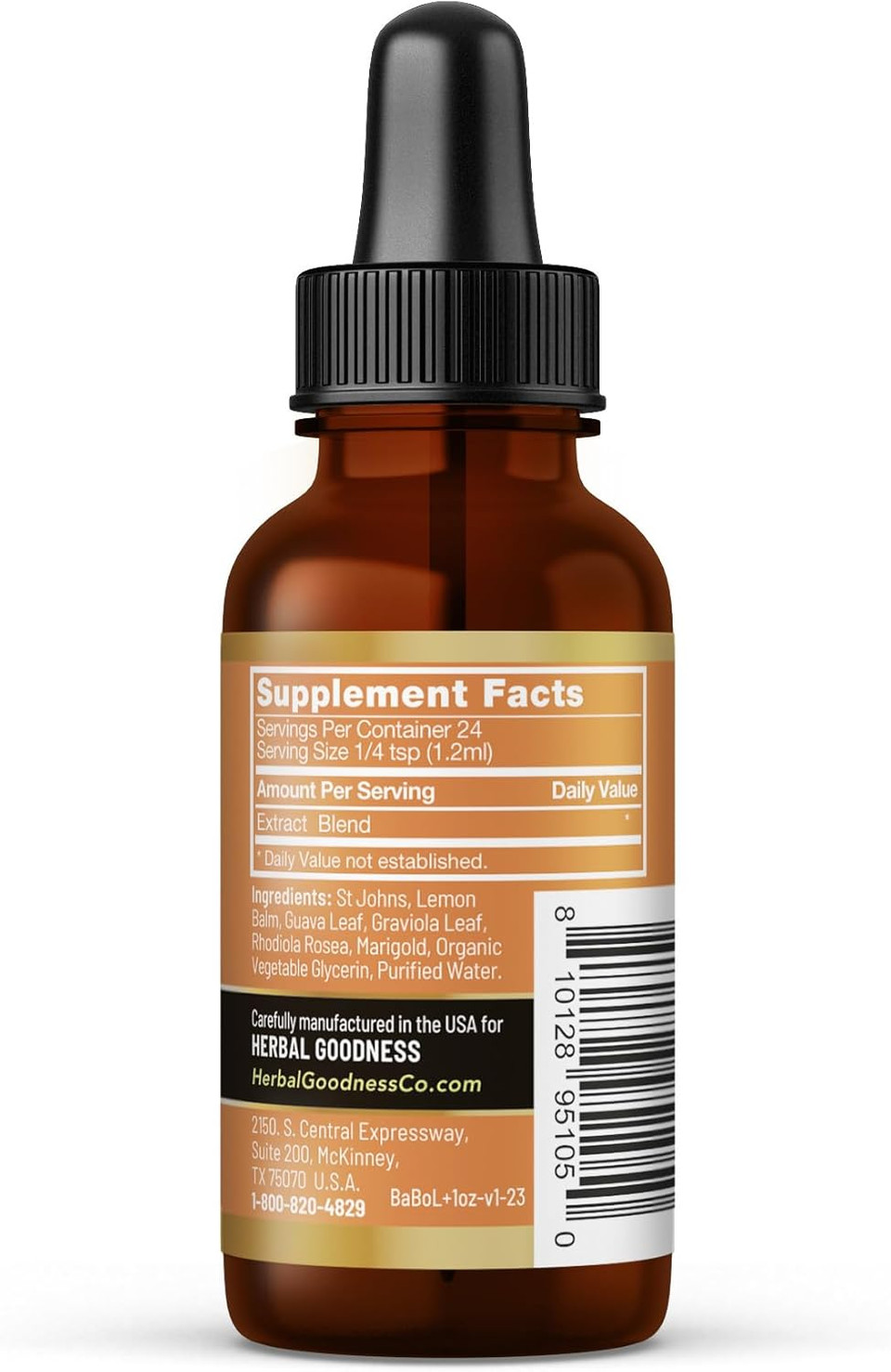 Herbal Goodness Balance Boss - Liquid Mood Support Supplement | Natural Calmness & Emotional Balance Aid | Stress & Energy Boost With Rhodiola Rosea | 1 Oz Bottle