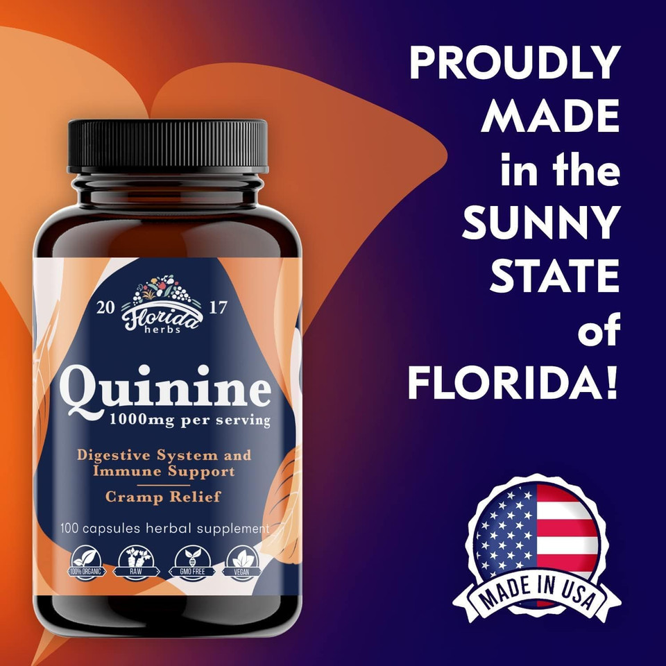 Herbal Quinine Tablets | Cinchona Bark Extract Supplement | Vegan, Non-Gmo | 110 Count