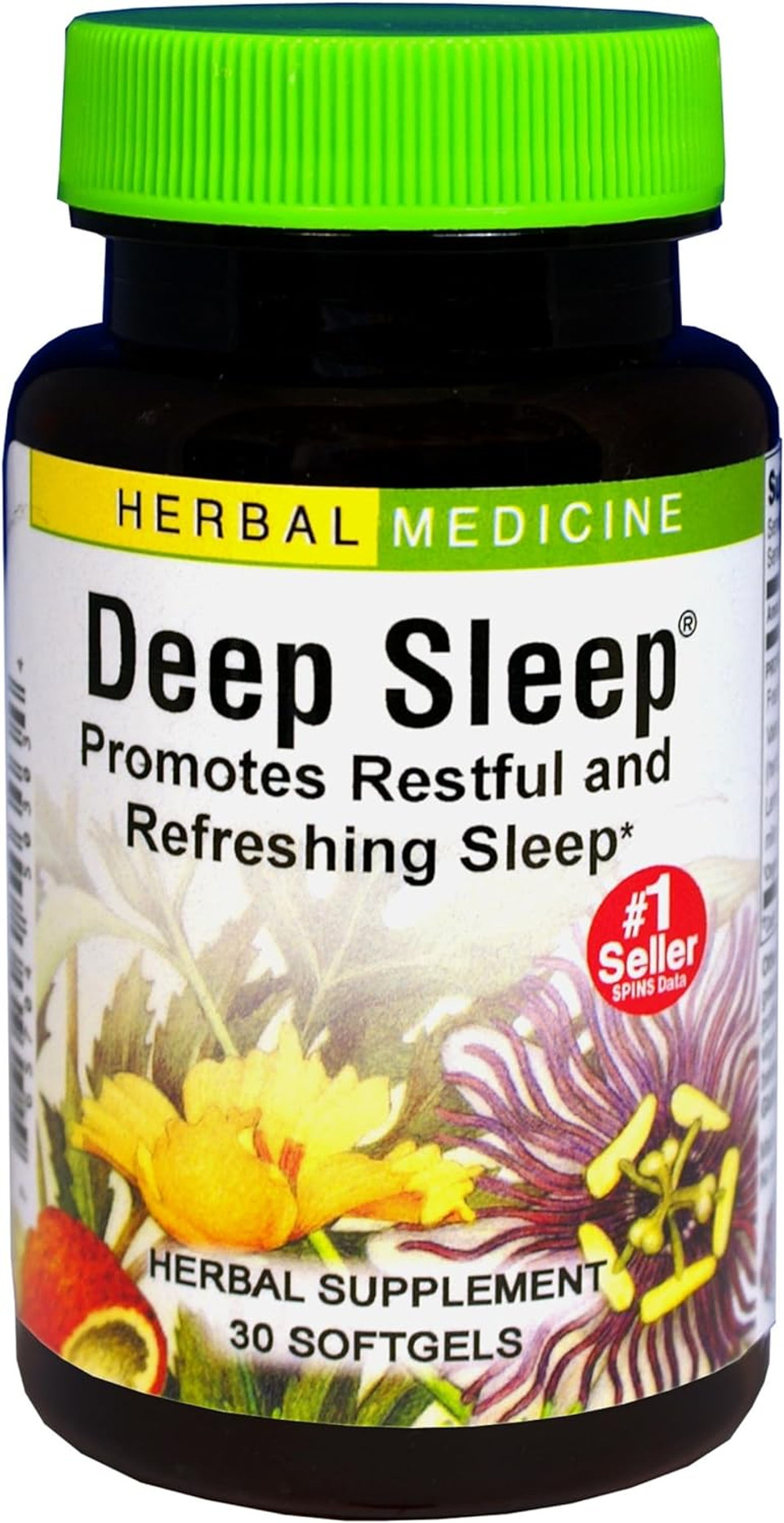 Herbs Etc. Deep Sleep Softgels - Herbal Sleep Support Supplement - Rest & Calming Support With Passionflower, Chamomile & Lemon Balm - 30 Softgels (30 Servings)