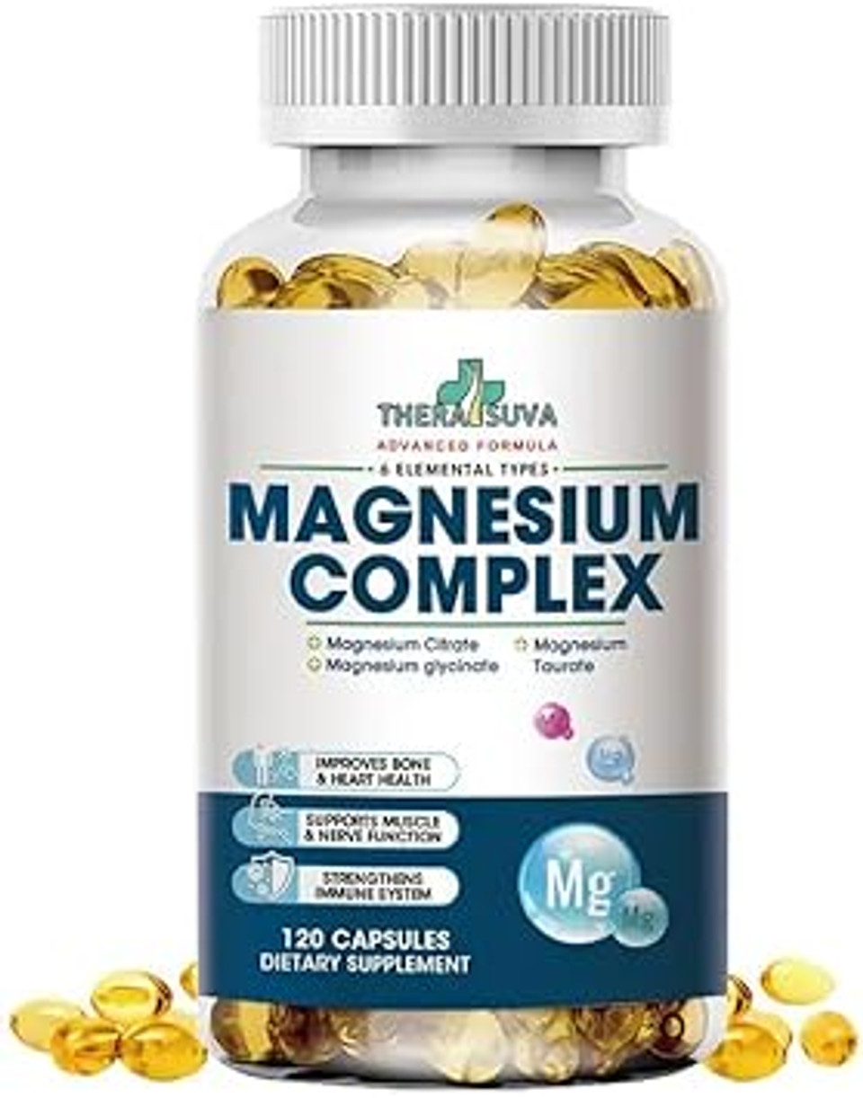 High Absorption Magnesium Complex | 6 Element Magnesium Complex For Muscle, Bone & Nerve Health - 120 Softgel Capsules, 60 Day Supply