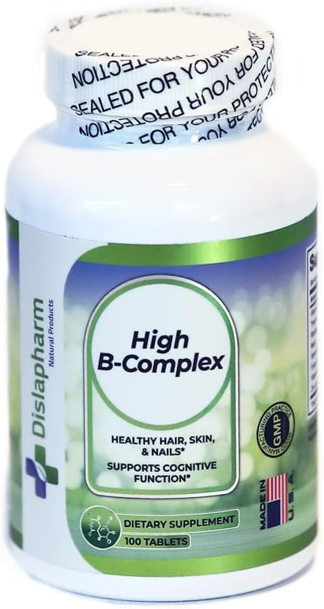 High B Complex Vitamins For Women With Riboflavin, Vitamin B2, B6, B12, B1, Vitamin B Complex Support Brain Health, Immune System, Hair, Skin & Nails Health, Bone, Joint & Energy Support - 100 Tablets