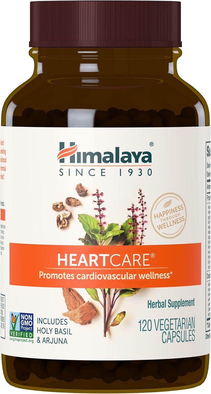 Himalaya Heartcare, 30 Day Supply - Herbal Heart Health Supplements With Ashwagandha And Amla - Vegan, Non-Gmo, Gluten Free, 720 Mg, 120 Capsules