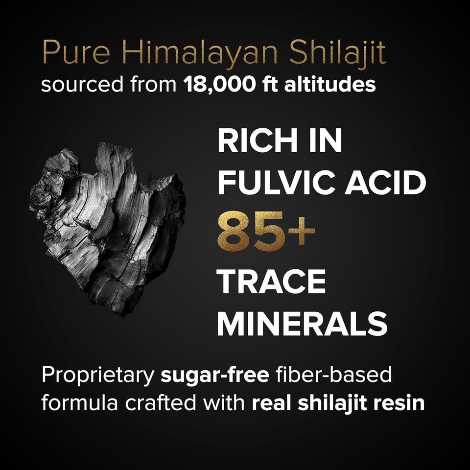 Himalayan Shilajit Gummies 800Mg - Magnesium, Ashwagandha, Zinc, Fulvic Acid & 85+ Trace Minerals, Lab Tested, Pure, Sugar-Free, Extra Strength, High Absorption, For Men, Women, Non-Gmo, 90 Gummy