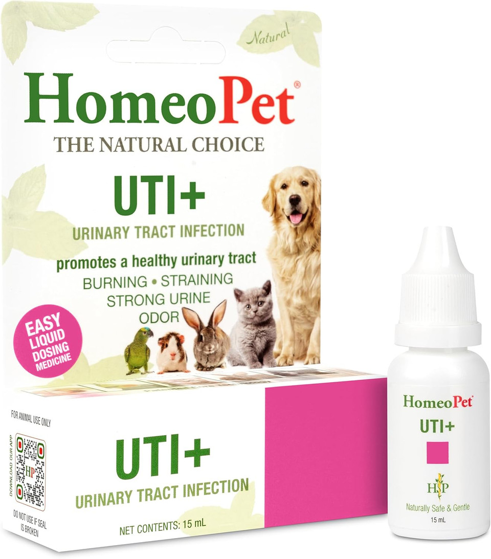 Homeopet Uti Plus Urinary-Tract Relief, Supportive Uti Medicine For Dogs, Cats, And Other Pets, 15 Ml