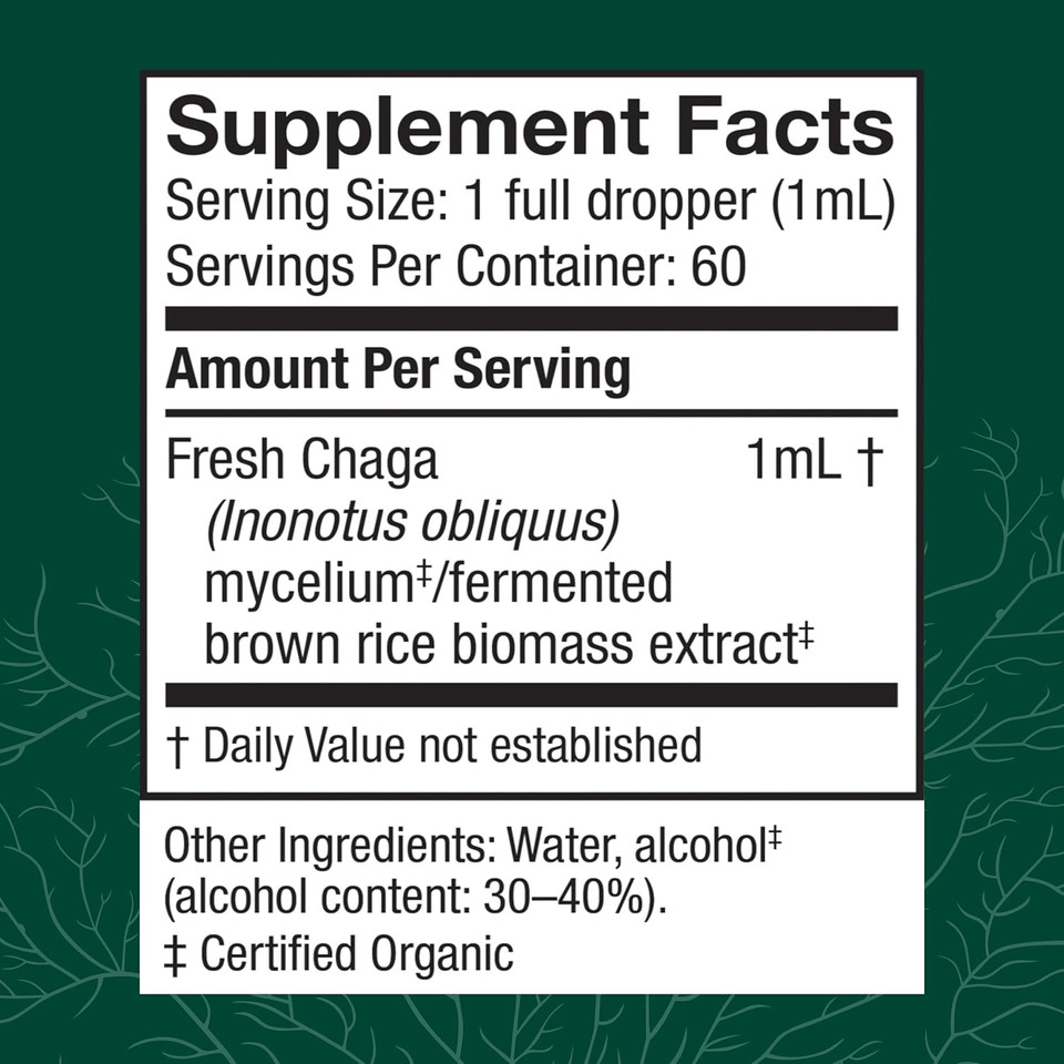 Host Defense Chaga Extract - Immune System Support Supplement - Chaga Mushroom For Antioxidant Activity Support - Liquid Dietary Mushroom Supplement - 1 Fl Oz (30 Servings)
