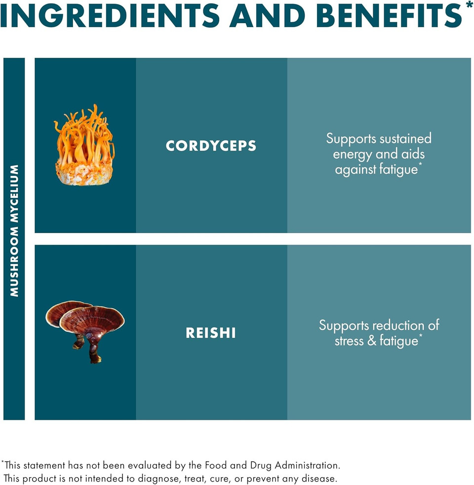 Host Defense Cordychi Powder - Energy & Immune Support Supplement - Cordyceps & Reishi Mushroom Supplement For Relaxation & Respiratory Support - Aids Against Tiredness - 3.5 Oz (66 Servings)