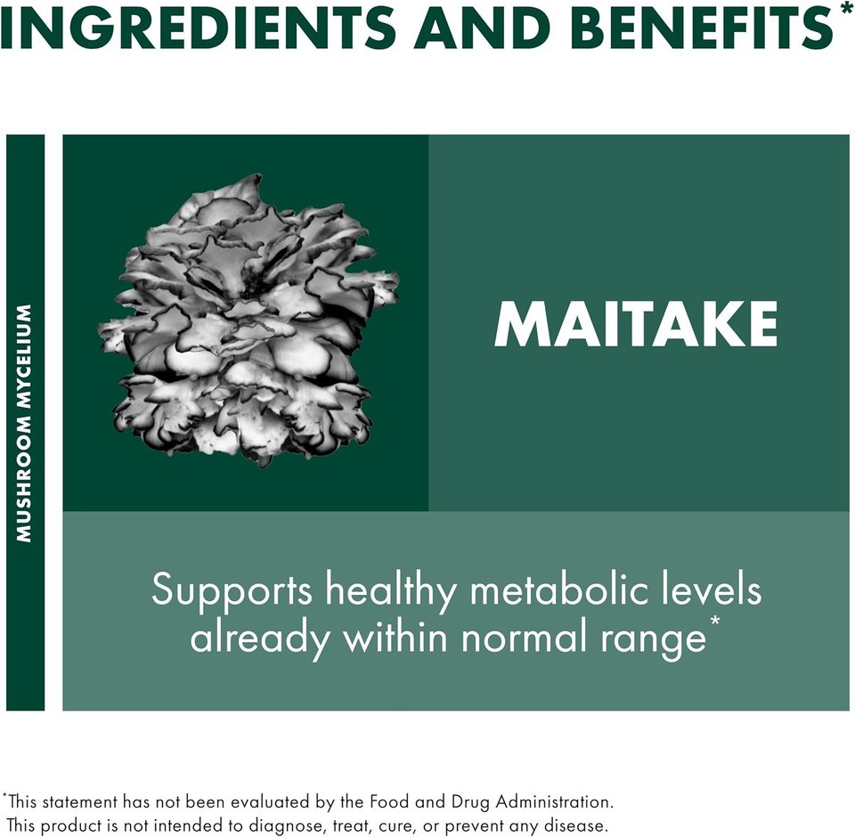 Host Defense Maitake Capsules - Immune & Cellular Health Support Supplement - Dietary Herbal Supplement With Maitake Mushroom & Mushroom Mycelium - 60 Capsules (30 Servings)