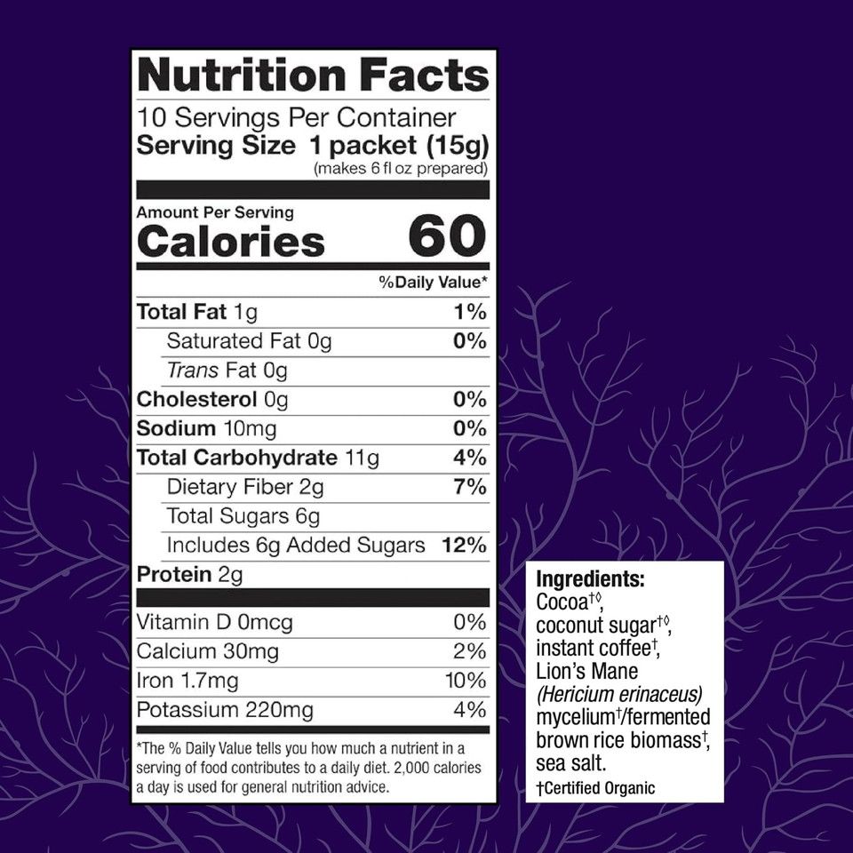 Host Defense Mycobrew Mocha - Mocha Drink Mix - Mocha Powder Includes Lion'S Mane Mushroom - Drink Mix With Fair Trade Certified Cocoa & 100% Arabica Instant Coffee - 10.5 Oz (20 Servings)