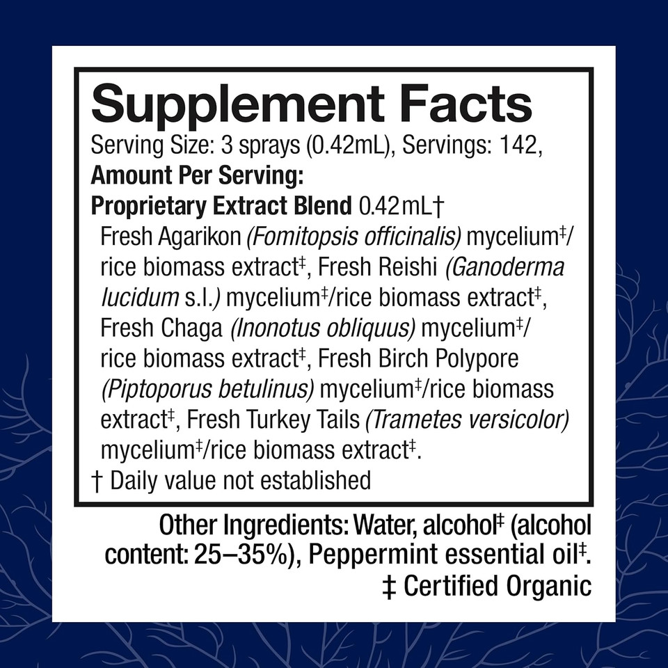 Host Defense Mycoshield Throat Spray - Immune Health Support - Dietary Mushroom Supplement With Chaga, Reishi, Turkey Tail & More - On-The-Go Immune Support - Winter Mist, 1 Fl Oz (71 Servings)