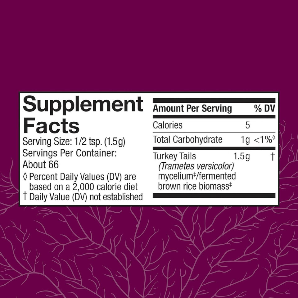 Host Defense Turkey Tail Mushroom Powder - Digestive Health & Immune Response Support Supplement - Mushroom Supplement For Gastrointestinal & Gut Microbiome Support - 3.5 Oz (66 Servings)