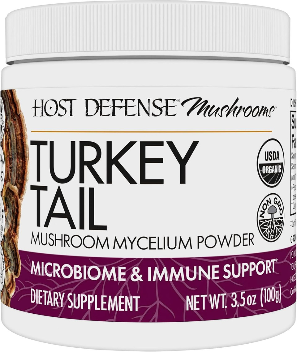 Host Defense Turkey Tail Mushroom Powder - Digestive Health & Immune Response Support Supplement - Mushroom Supplement For Gastrointestinal & Gut Microbiome Support - 7 Oz (133 Servings)