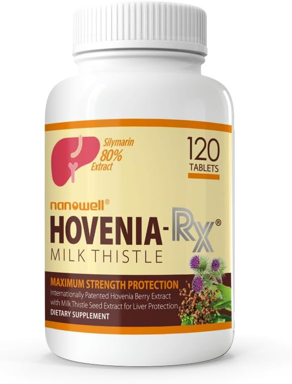 Hovenia-Rx Milk Thistle - Liver Support Supplement With 80% Silymarin Milk Thistle Seed Extract - 120 Tablets, 30 Day Supply