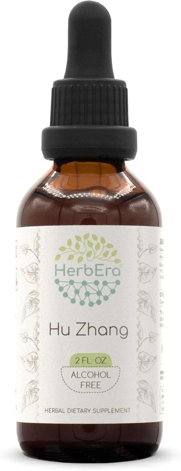 Hu Zhang B60 Alcohol-Free Herbal Extract Tincture, Concentrated Liquid Drops Natural Hu Zhang (Polygonum Cuspidatum) Dried Root (2 Fl Oz)