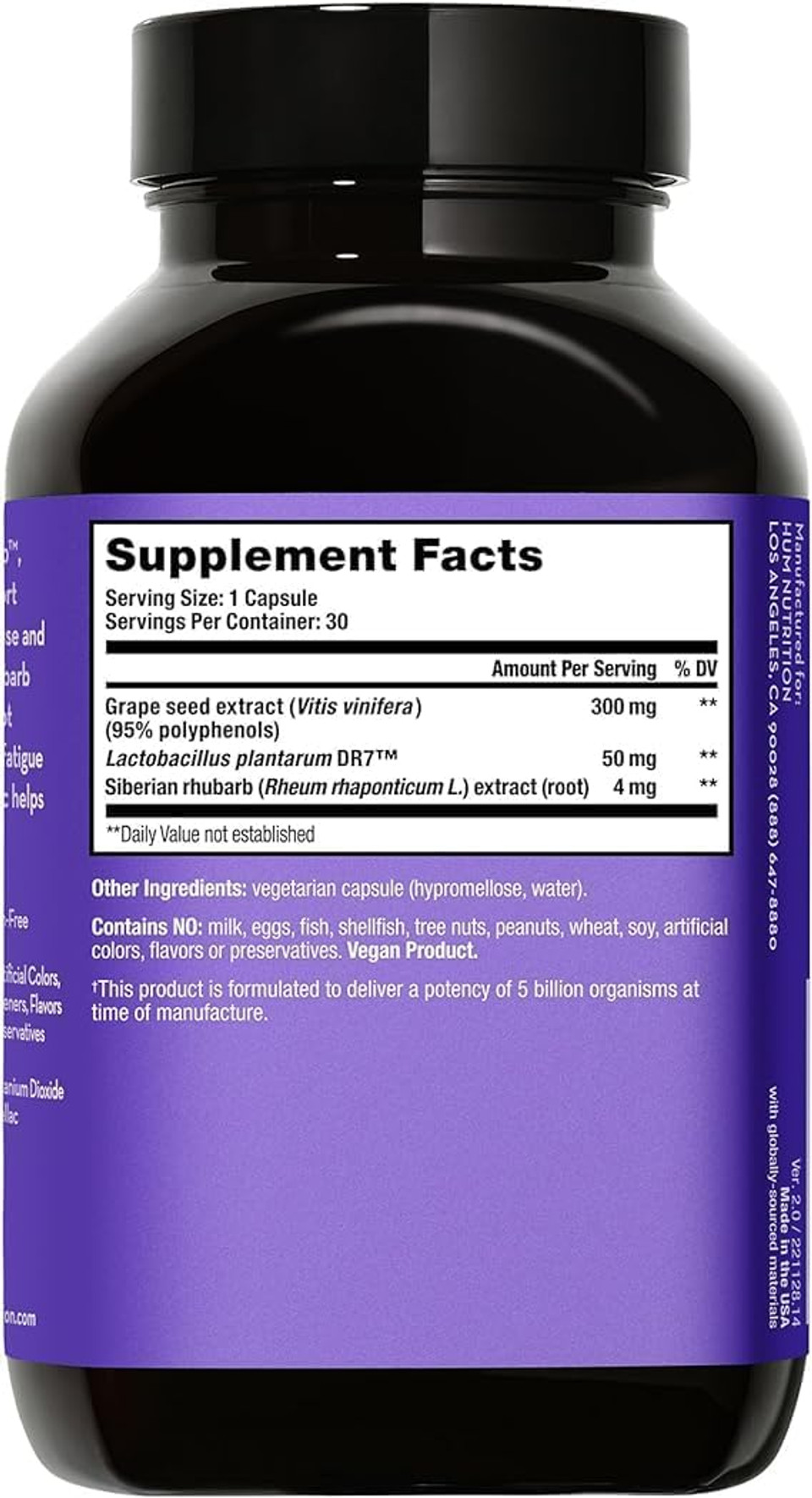 Hum Fan Club - Menopause Probiotic Supplement With Siberian Rhubarb For Women - May Provide Multi-Symptom Relief For Hot Flashes & Low Energy. Helps Hormonal Balance (30-Count)