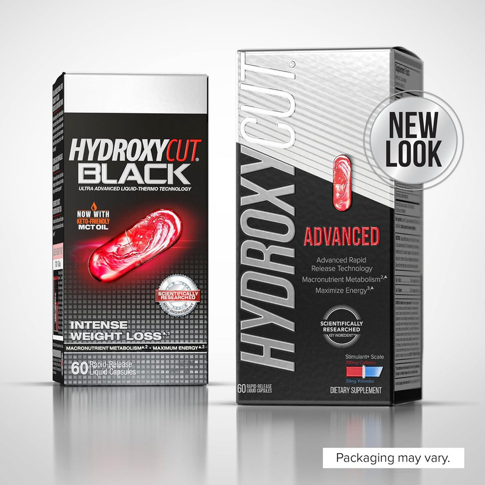 Hydroxycut Advanced - 60 Rapid-Release Liquid Capsules - Thermogenic Calorie Burn, Maximize Energy - For Women & Men
