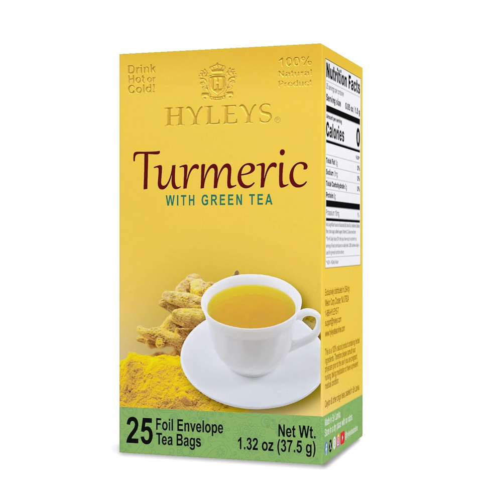 Hyleys Green Tea With Turmeric - 25 Tea Bags