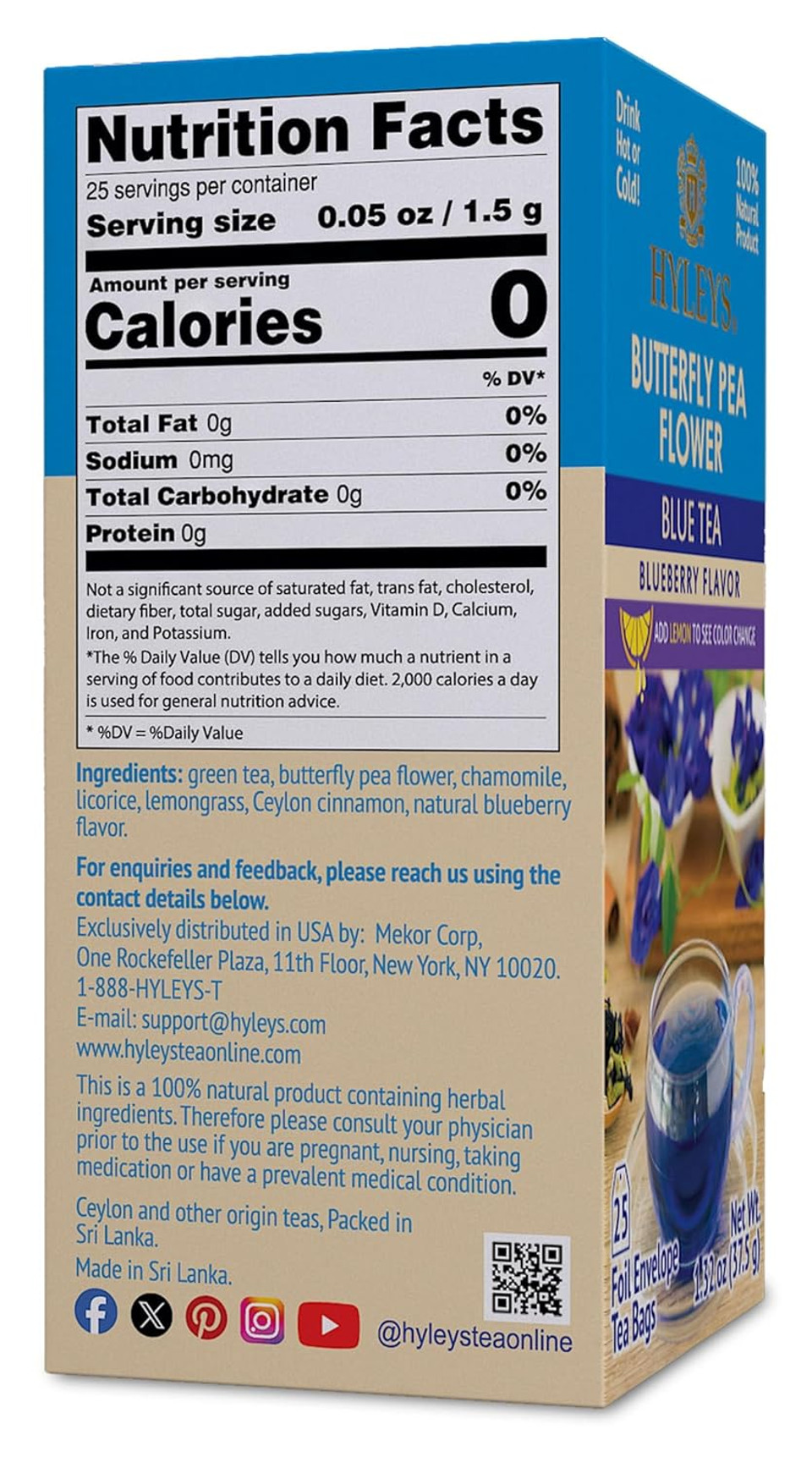 Hyleys Guava Leaf And Green Tea Blend - Natural Guava Flavor - 25 Tea Bags With Chromium, Licorice Root