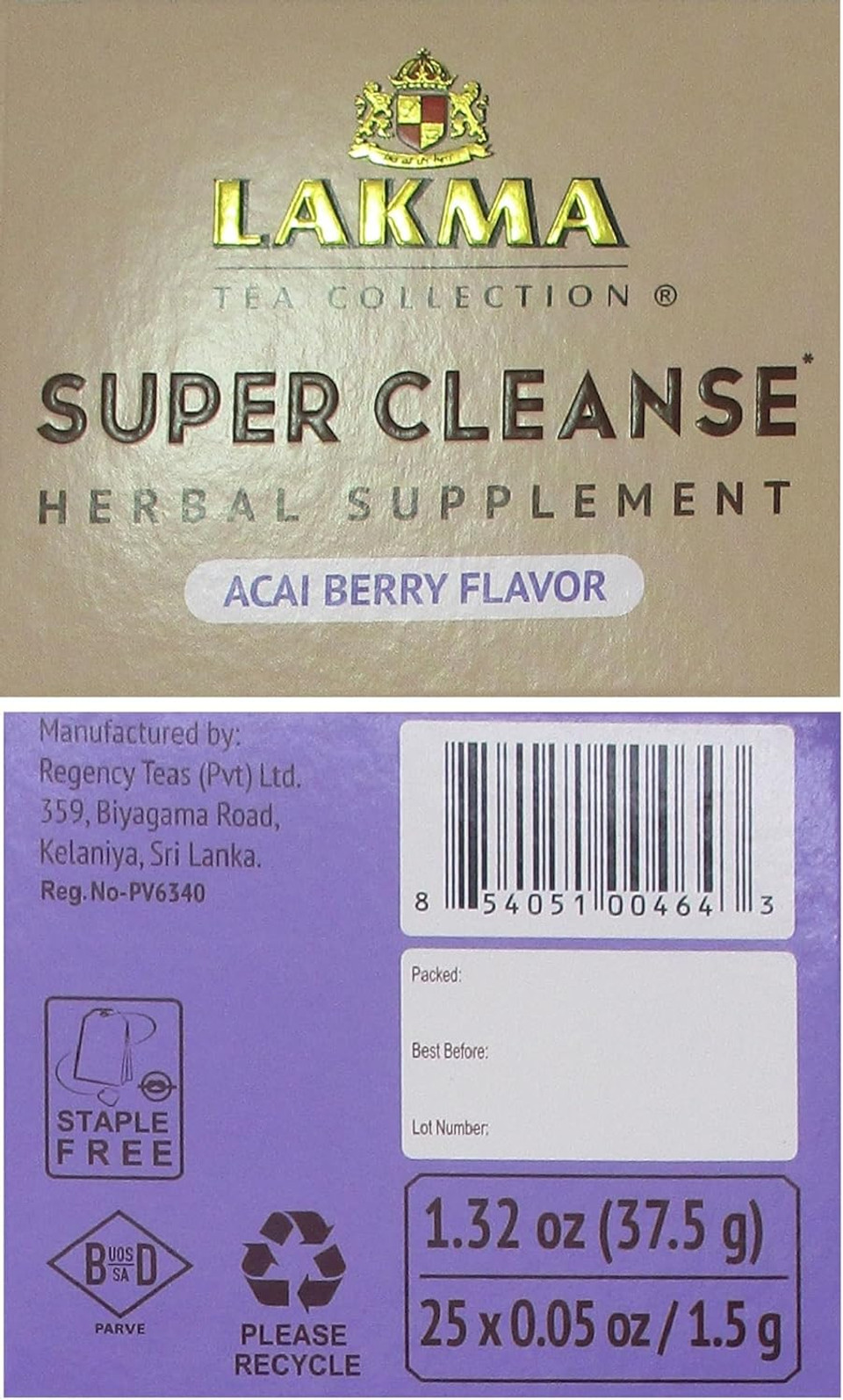 Hyleys Lakma Super Cleanse Tea With Acai Berry - 25 Tea Bags
