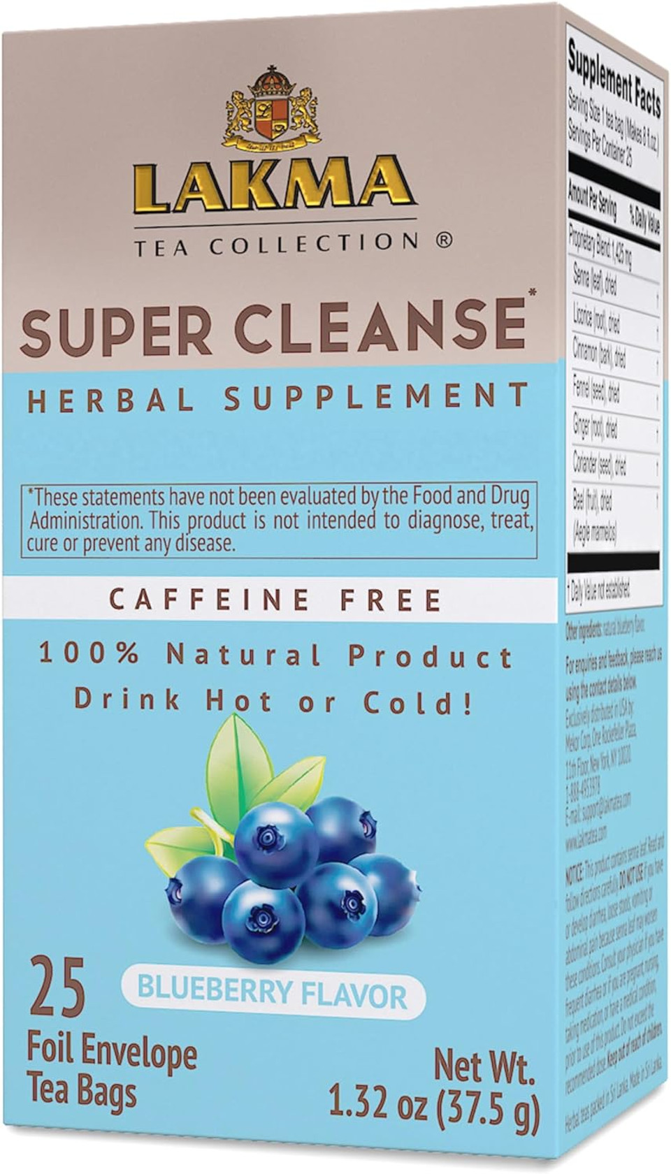 Hyleys Lakma Super Cleanse Tea With Blueberry - 25 Tea Bags