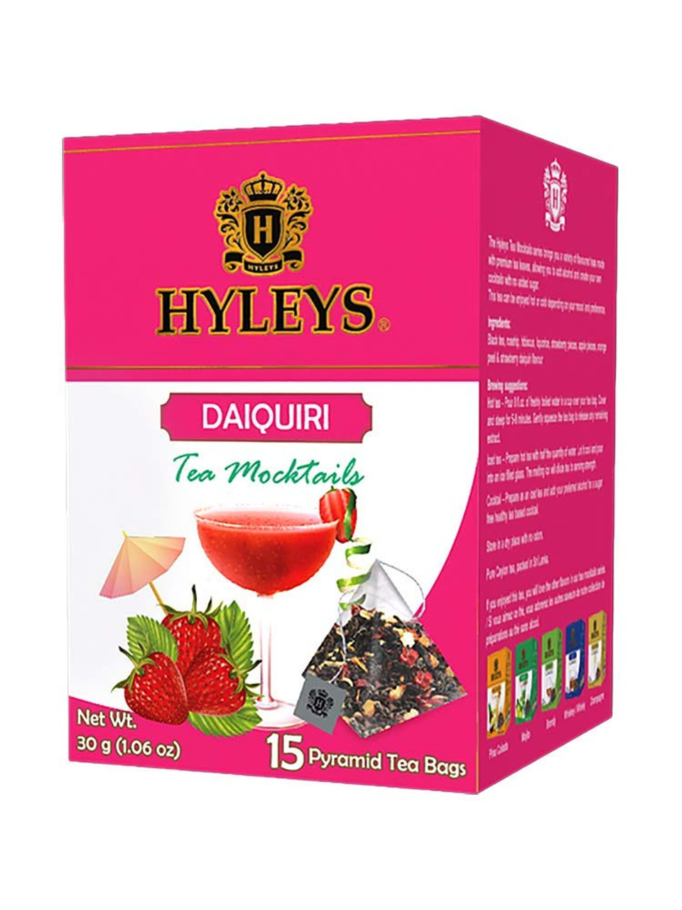 Hyleys Tea Mocktails Black Tea With Daiquiri - 15 Tea Bags (100% Natural, Sugar Free, Gluten Free And Non-Gmo)