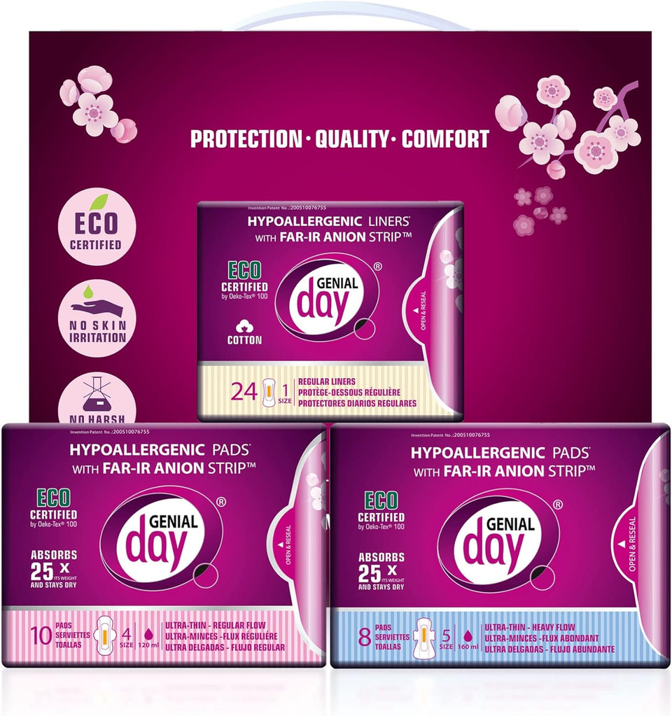 Hypoallergenic Heavy Flow Pads With Far-Ir Anion Strip, Super Absorbent, Breathable, Vegan And Eco-Certified, Ultra Thin With Wings, Count 72 (Heavy)