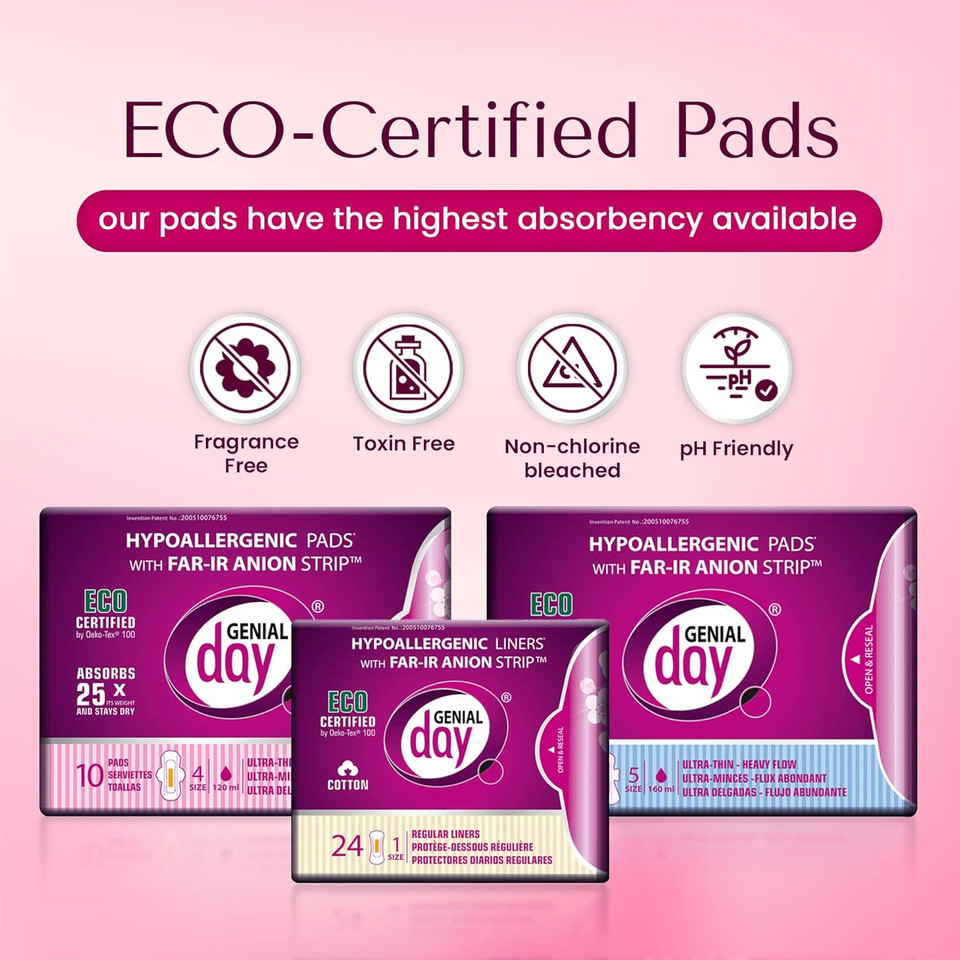 Hypoallergenic Heavy Flow Pads With Far-Ir Anion Strip, Super Absorbent, Breathable, Vegan And Eco-Certified, Ultra Thin With Wings, Count 72 (Heavy)