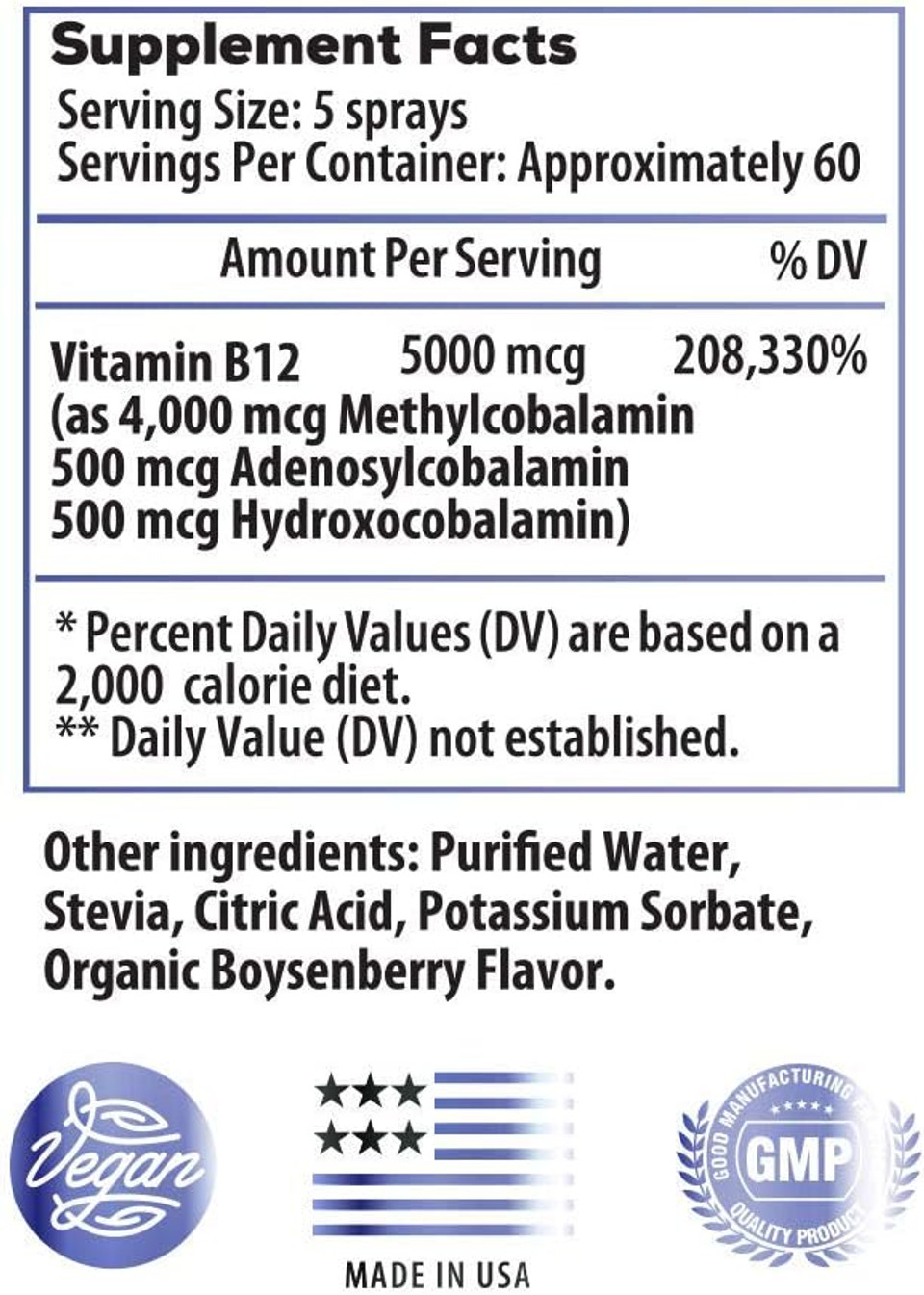Ideal Infusion B-Bomb Triple Vitamin B12 Liquid Spray: Methylcobalamin, Adenosylcobalamin, Hydroxocobalamin - Nerve Health And Energy Booster- 5000 Mcg, Keto, Sugar Free (Organic Boysenberry)