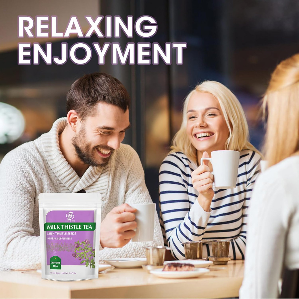Imatchme Premium Milk Thistle Tea Bags, Liver Function, Liver Detox And Overall Health Support, Certified Free, 30 Tea Bags/90G