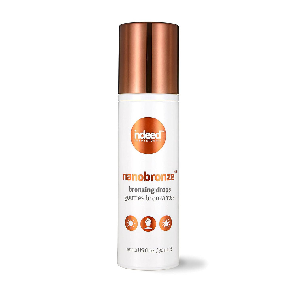 Indeed Labs Nanobronze Deep Bronzing Drops | Face & Body Self Tanner For A Rich Tan | Easy Self Tanner With Hyaluronic Acid, Pea, Cacao, & Giant Kelp Extracts | Fragrance-Free, Natural Tan, (1 Fl Oz)