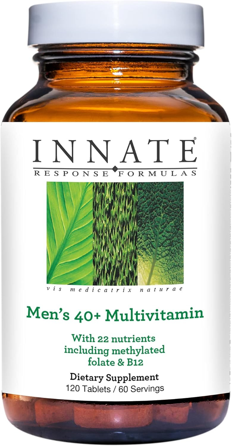 Innate Response Formulas MenS 40+ Multivitamin - Daily Multivitamin For Men 40 And Over - Iron-Free - Includes Vitamins B12, B6, And D3 - Vegetarian And Non-Gmo - 120 Tablets (60 Servings)