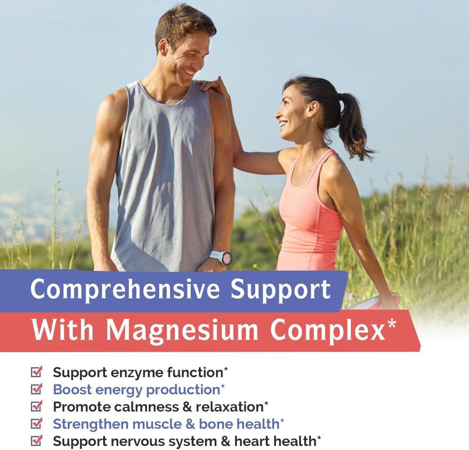 Innate Vitality Magnesium Complex 240 Vegan Capsules - 4 Forms: Magnesium Glycinate, Malate, Citrate, Oxide | Supports Energy, Muscle Function, Bone Health & Nerve Support | Gluten Free, Non-Gmo