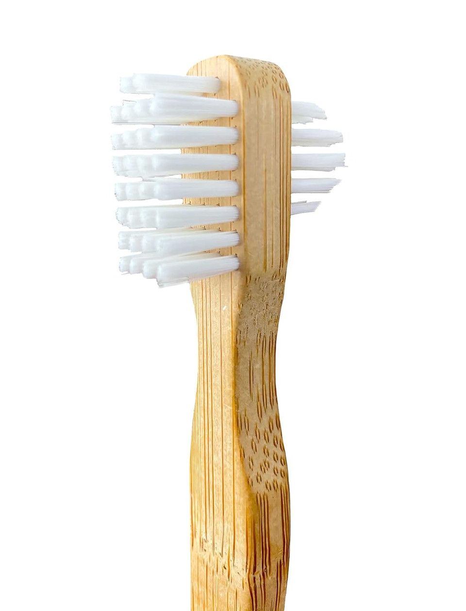 Instant Smile Dental Appliance Cleaning Brush, Bamboo Toothbrush With Firm Bristles For Stain Removing, Double-Sided Denture Brush For Small And Large Surfaces