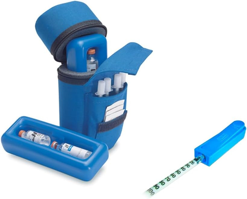Insulin Protector Case Blue And Medi-Clip Bundle | Ipblue-Mediclip