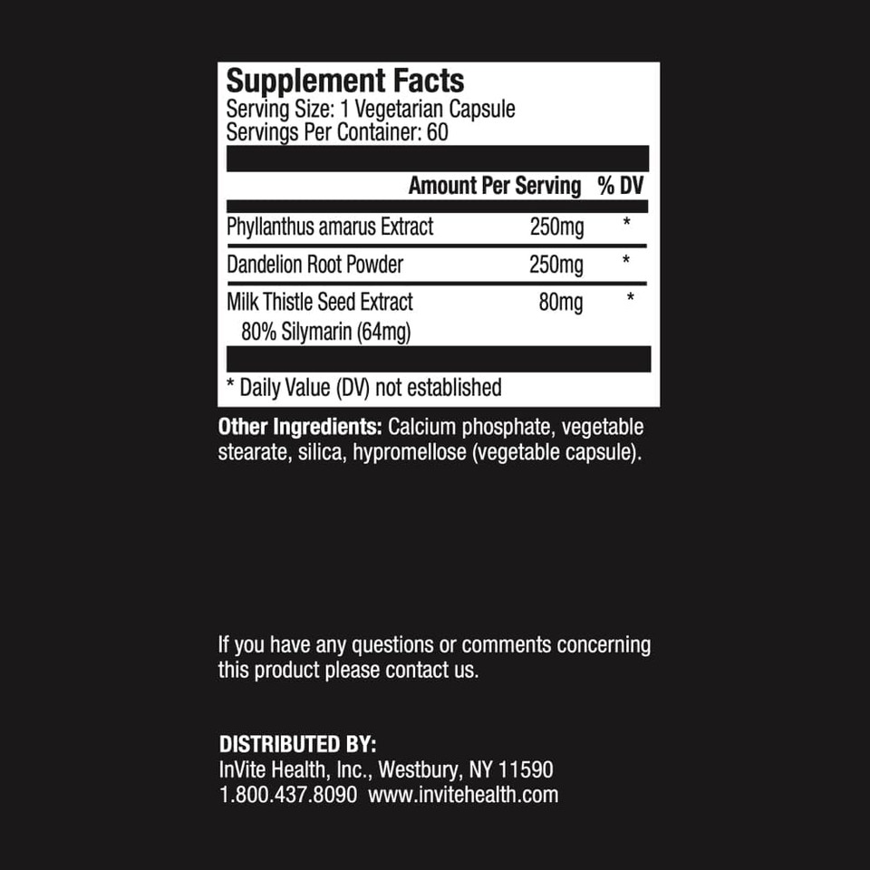 Invite Health Hepatox Hx® - Supports Liver Health And Detoxification - Contains Dandelion Root And Milk Thistle - 60 Vegetarian Capsules