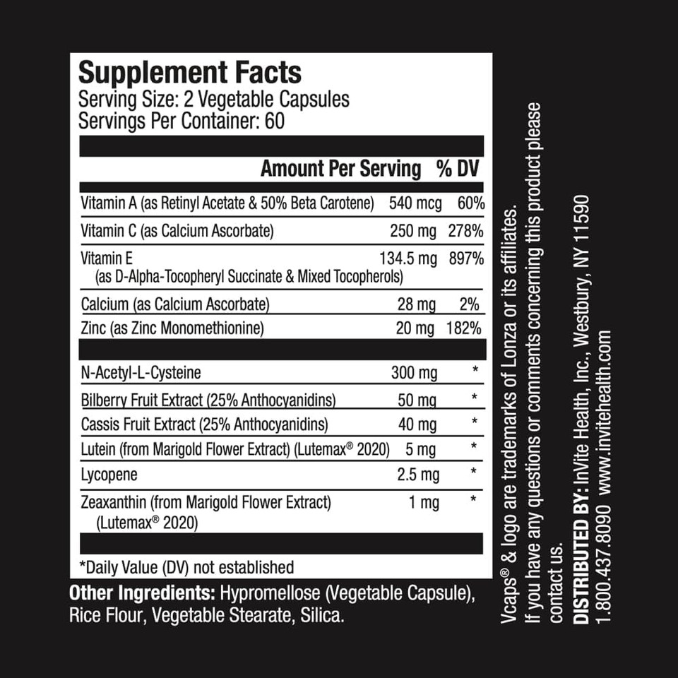 Invite Health Macula Hx Advanced® - Provides Carotenoids, Vitamins, Minerals And Berry Extracts To Support Overall Vision Health - 120 Vegetarian Capsules