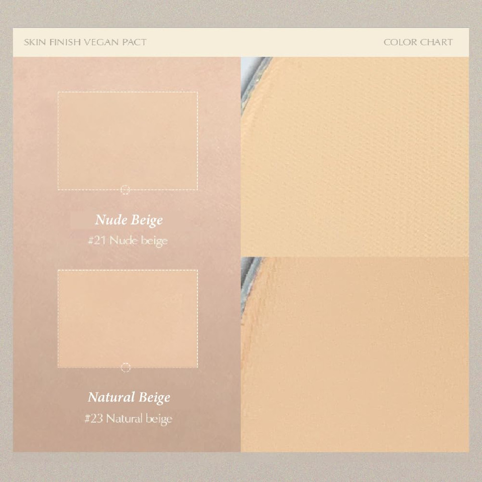 Ipkn Skin Finish Vegan Pact | Face Powder Makeup & Finishing Powder (#23 Natural Beige)