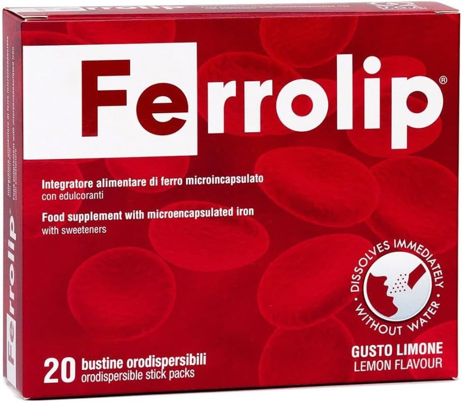 Iron Supplement For Women, Men And Kids (20 Lemon Flavored Soluble Sachets) - Gastrointestinal Comfort And No Metallic Taste - Vegan And Gluten Free