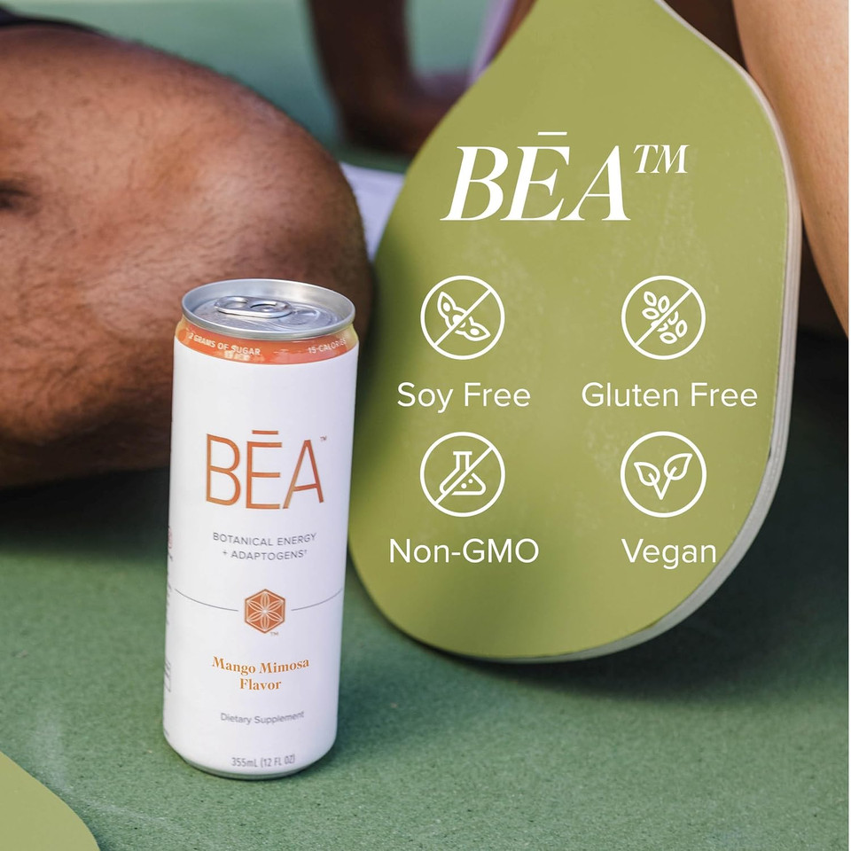Isagenix Bea Sparkling Energy Drink  Botanical Energy + Adaptogens  Mango Mimosa (12 Servings)